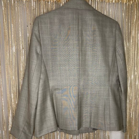 NWOT y2k Tan plaid button up blazer petite - Picture 4 of 6